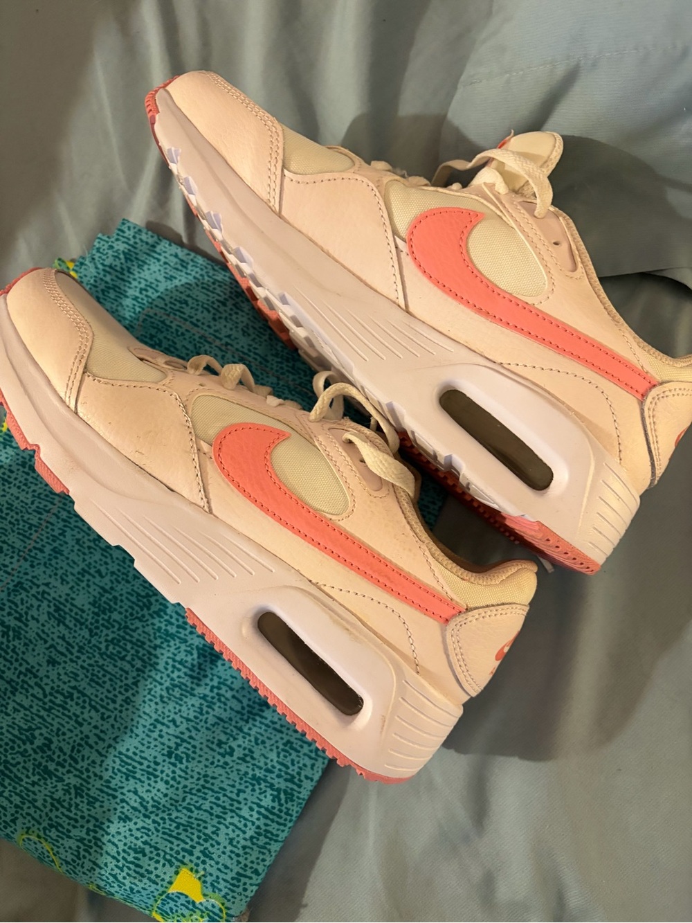 Nike Women’s Air Max SC Cream Sneakers with Coral Swoosh